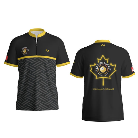 Leather Pockets Sports Collar Jersey