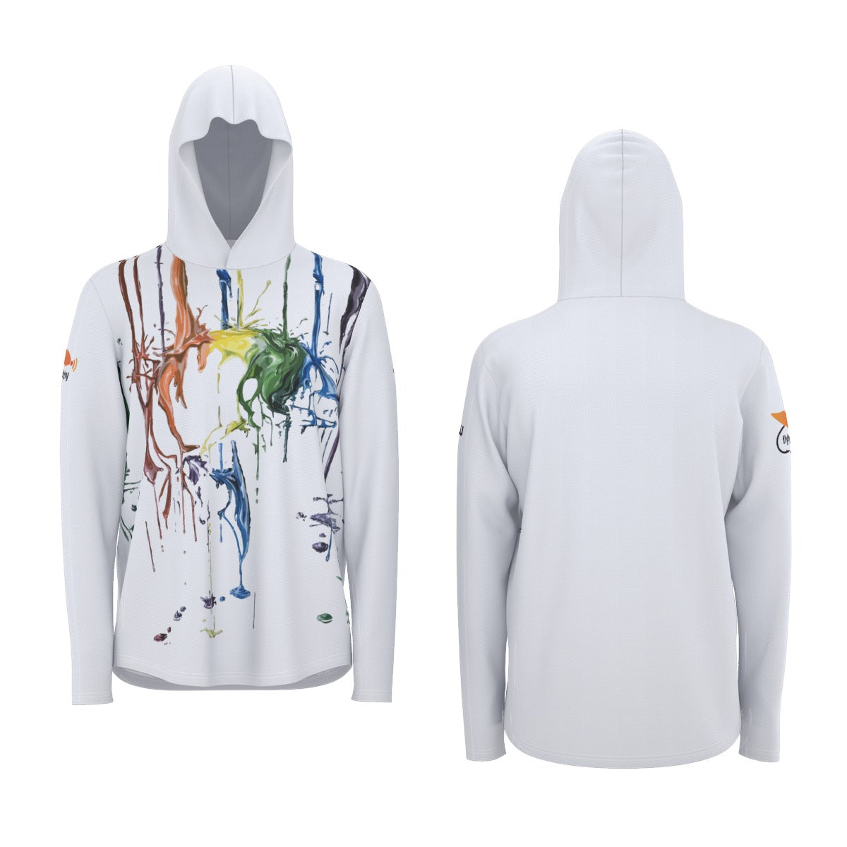 Rainbow Hooded Sun Shirt With Thumb Holes