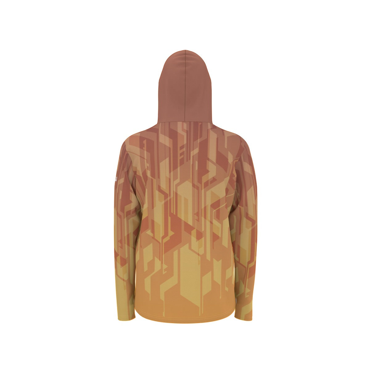 Tech Orange Hooded Sun Shirt With Thumb Holes
