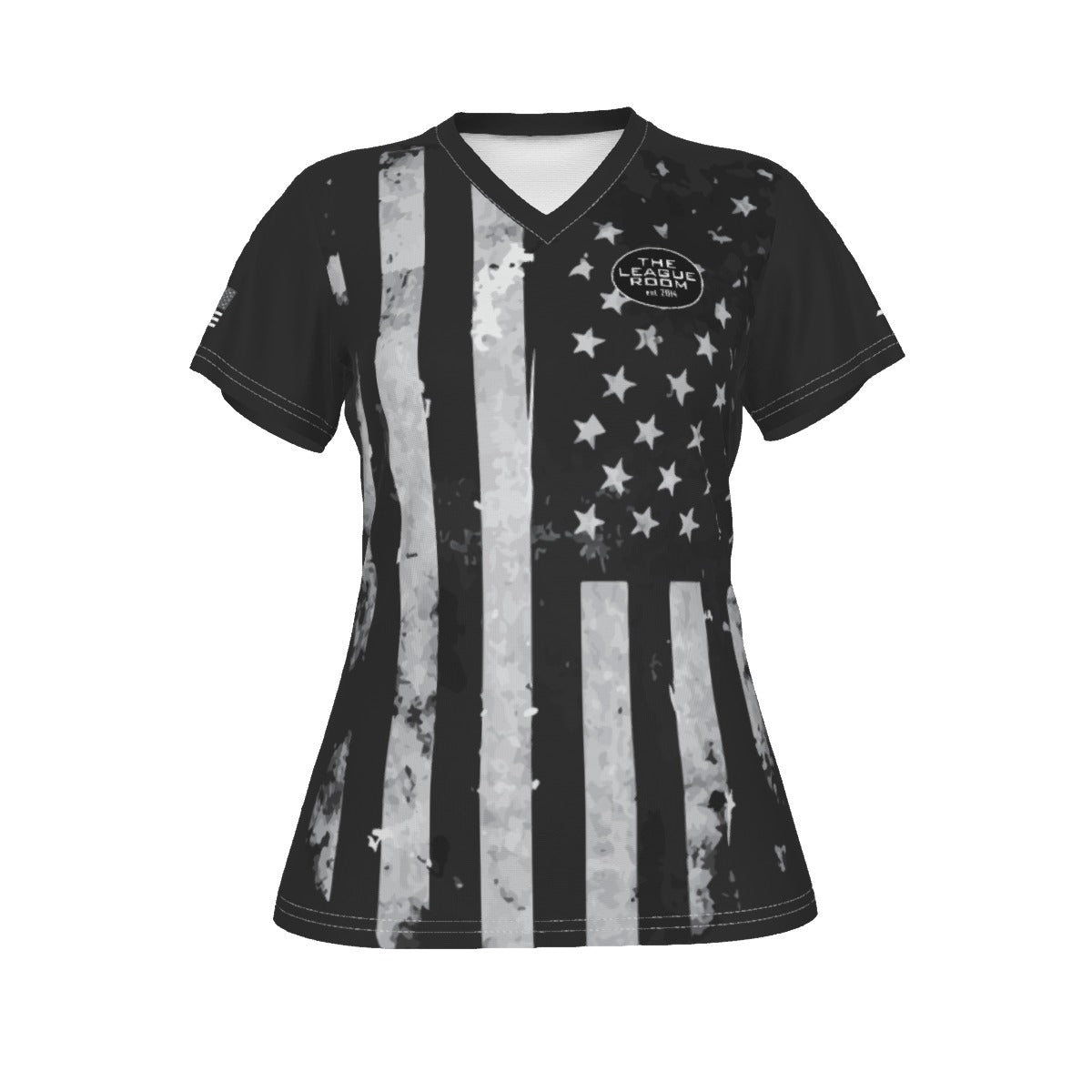 The League Room USA Flag V-neck Women's T-shirt