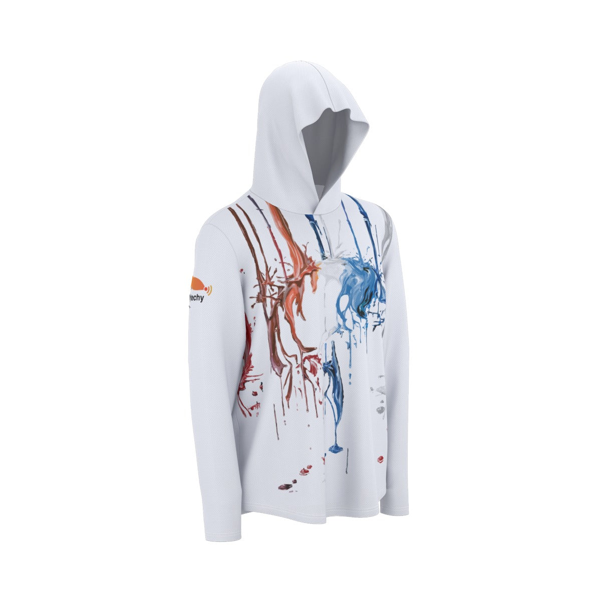 USA Paint Fish Hooded Sun Shirt With Thumb Holes