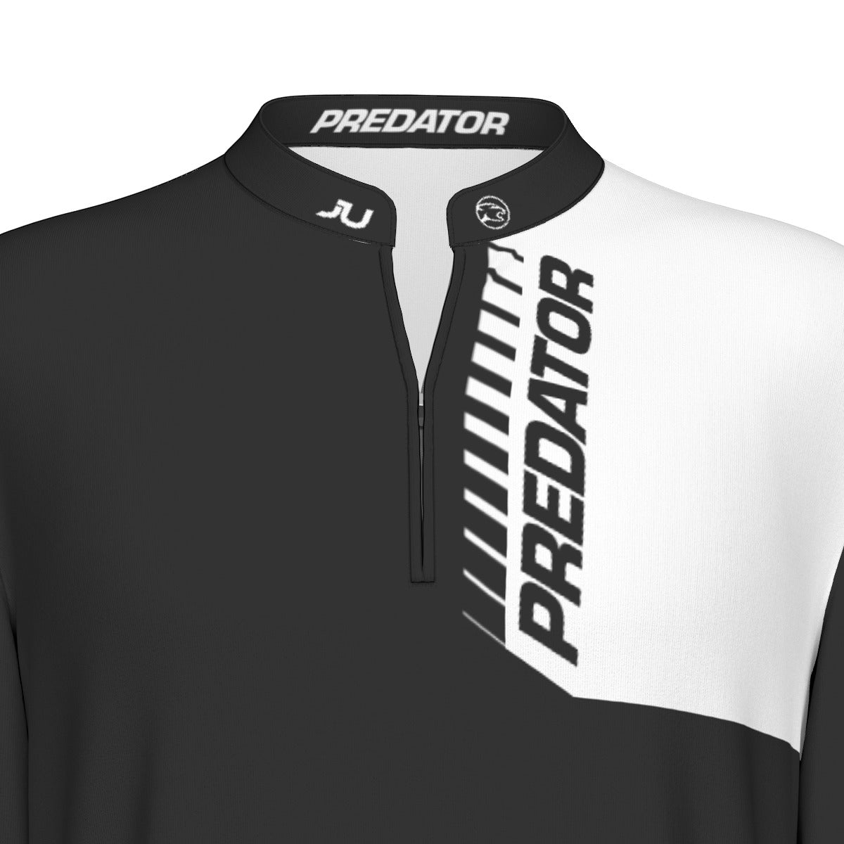 NEW DESIGN - Predator Long Sleeve Sport Collar Jersey - Black/White