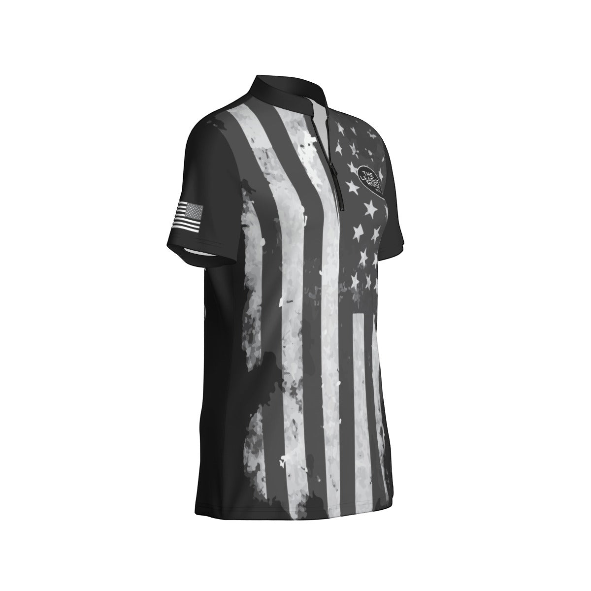 The League Room USA Flag Women's Sport Collar Jersey