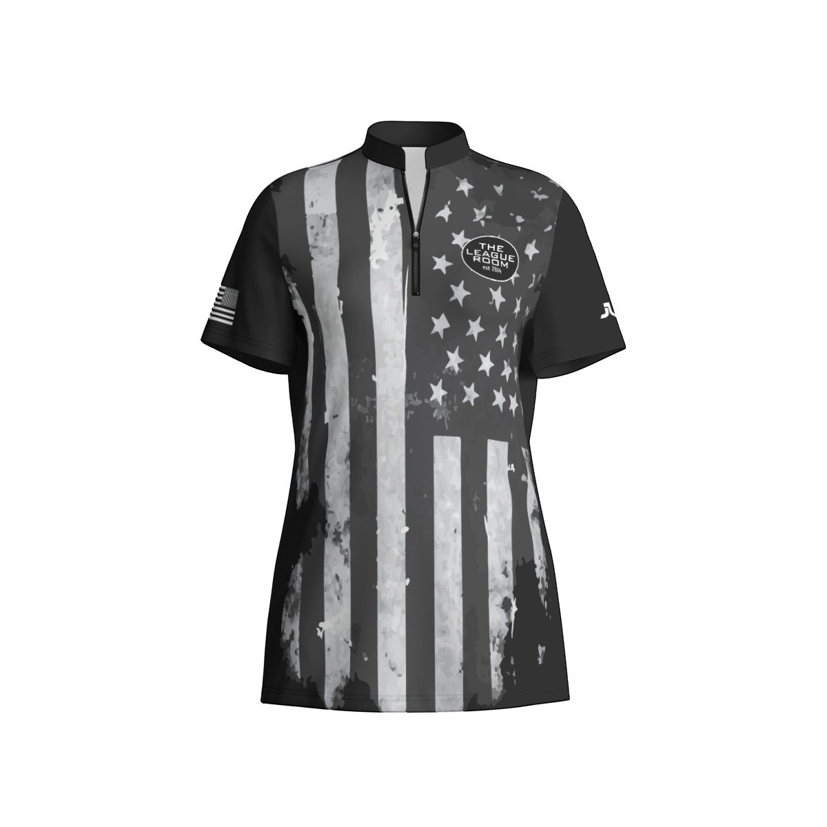 The League Room USA Flag Women's Sport Collar Jersey
