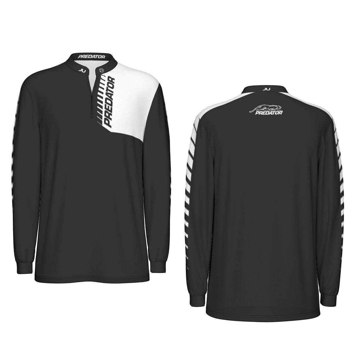 NEW DESIGN - Predator Long Sleeve Sport Collar Jersey - Black/White