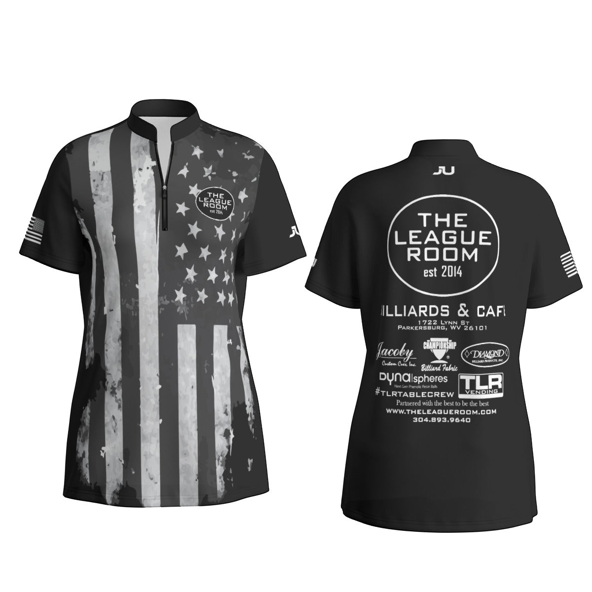 The League Room USA Flag Women's Sport Collar Jersey