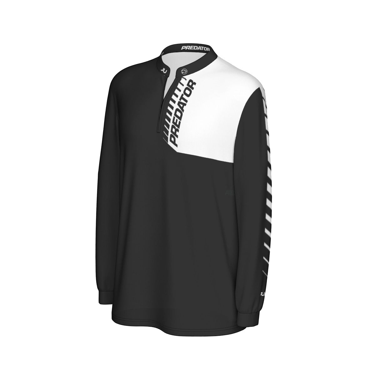 NEW DESIGN - Predator Long Sleeve Sport Collar Jersey - Black/White