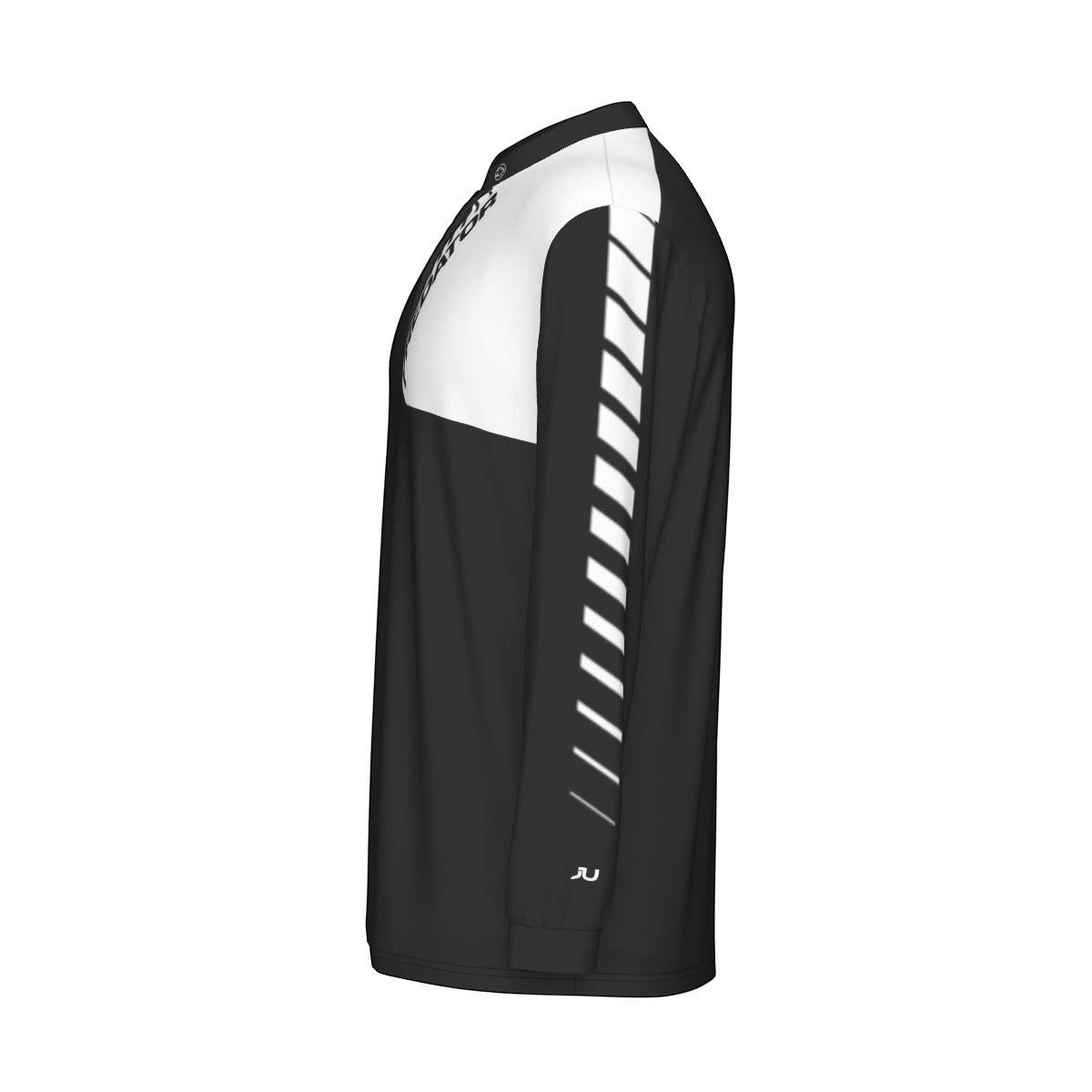 Predator Long Sleeve Sport Collar Jersey - Black/White