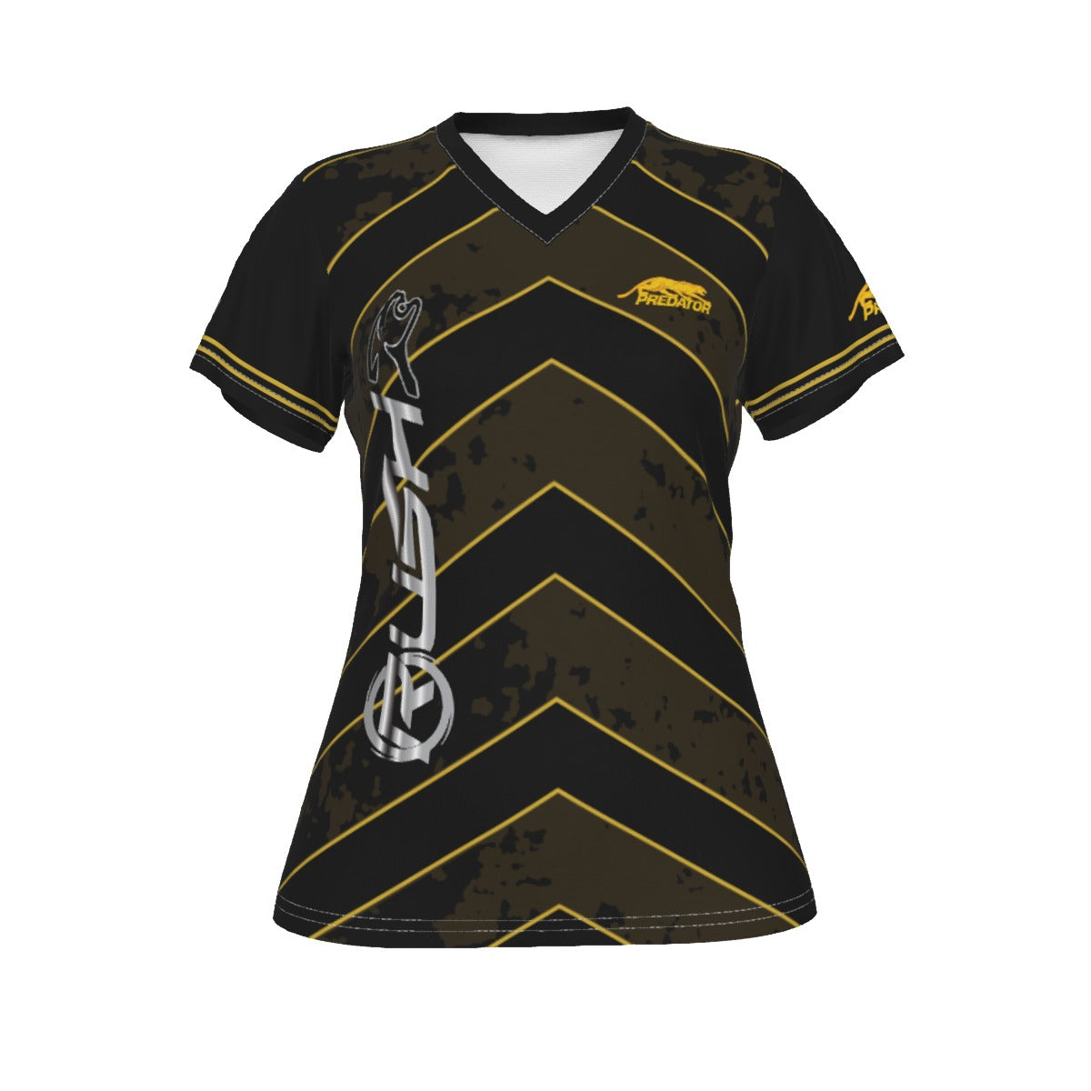 Rush V Neck Ladies Tee (Gold)