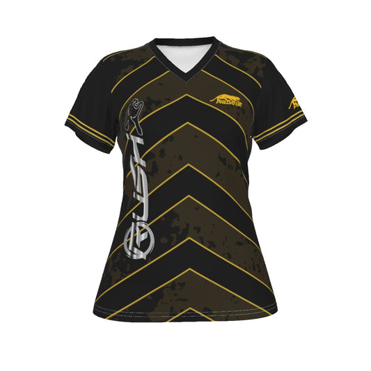 Rush V Neck Ladies Tee (Gold)