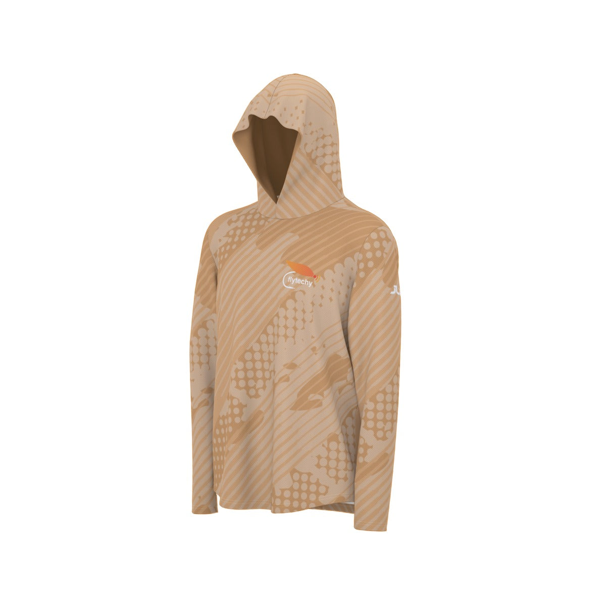 Orange Grunge Hooded Sun Shirt With Thumb Holes