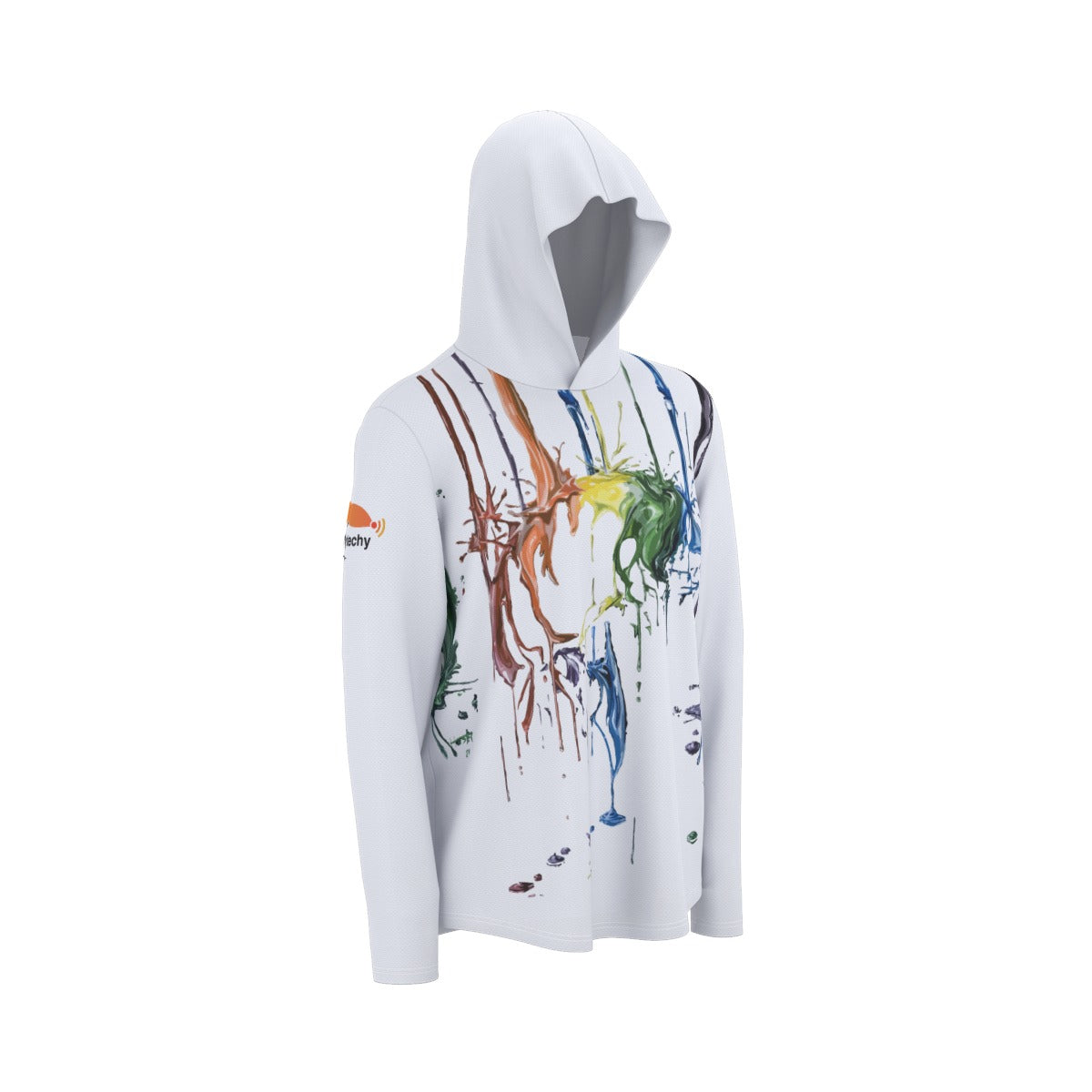 Rainbow Hooded Sun Shirt With Thumb Holes