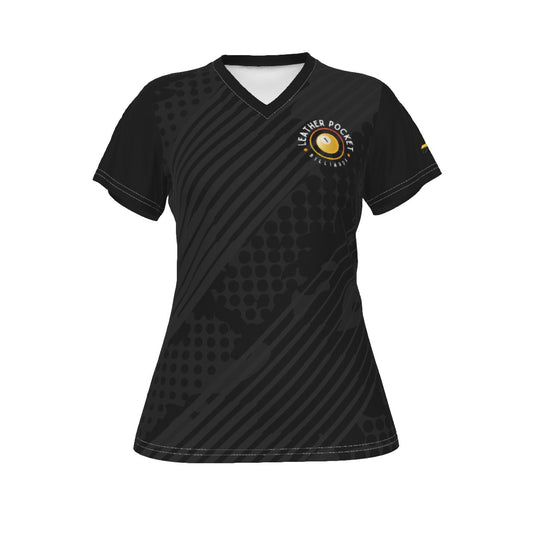 Leather Pocket Dark Grunge V-neck Women's T-shirt