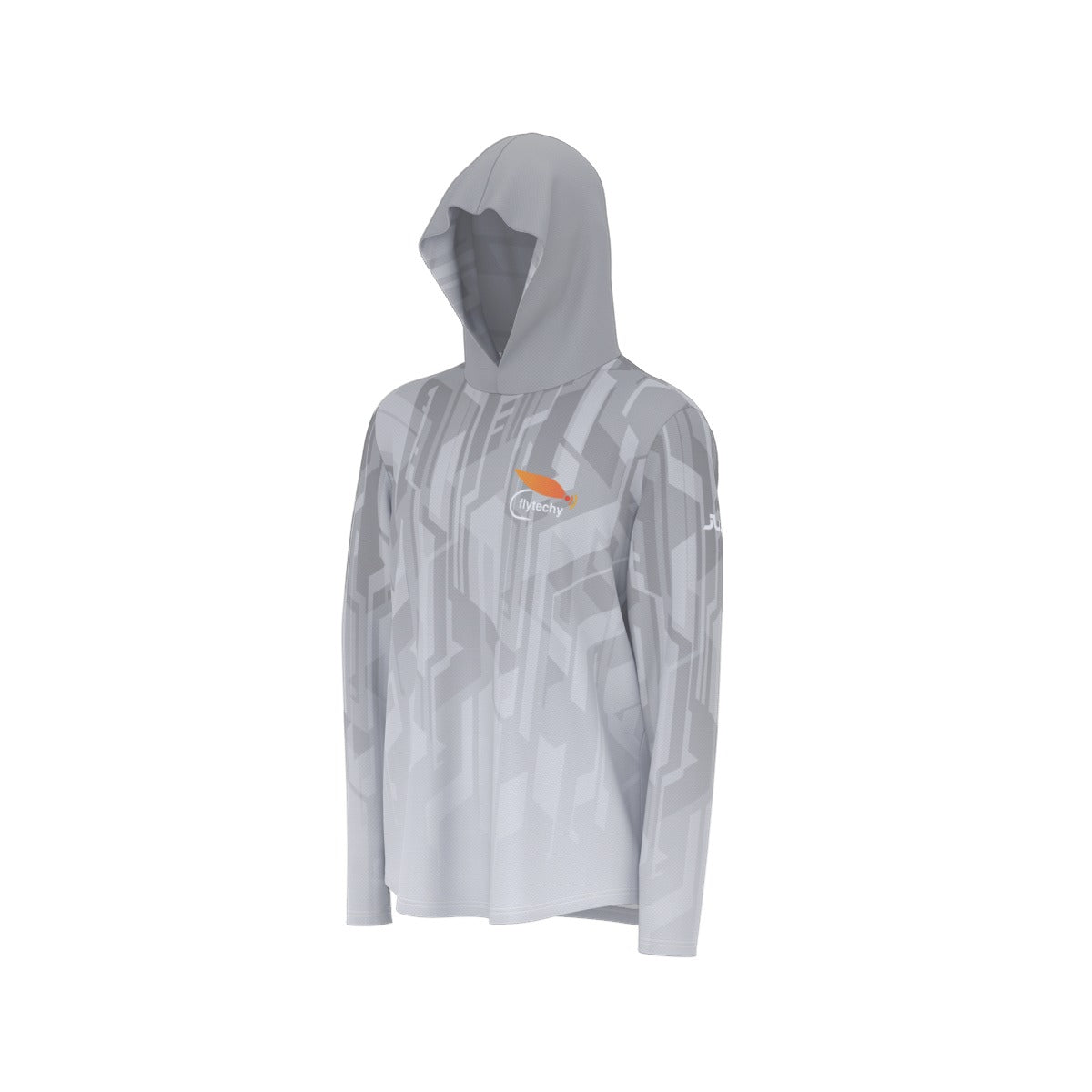 Tech Gray Hooded Sun Shirt With Thumb Holes