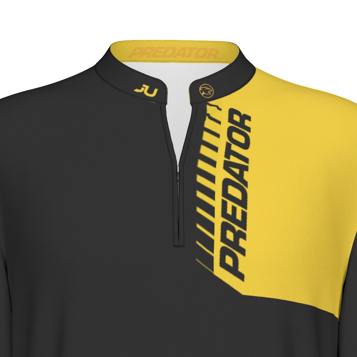 NEW DESIGN - Predator Long Sleeve Sport Collar Jersey - Black/Yellow