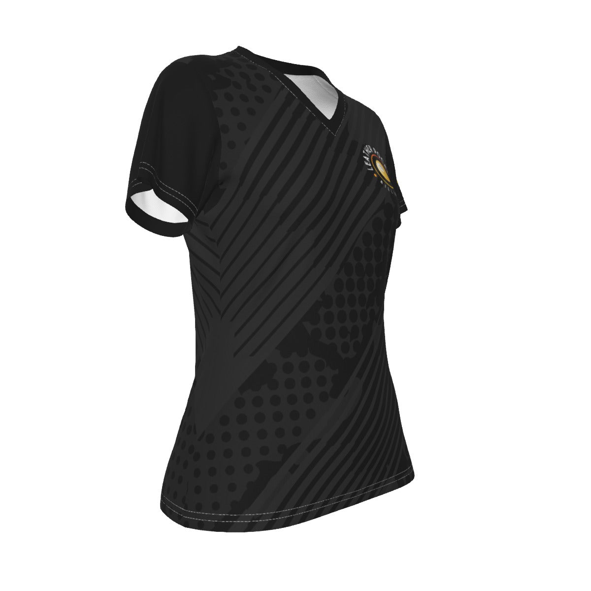 Leather Pocket Dark Grunge V-neck Women's T-shirt