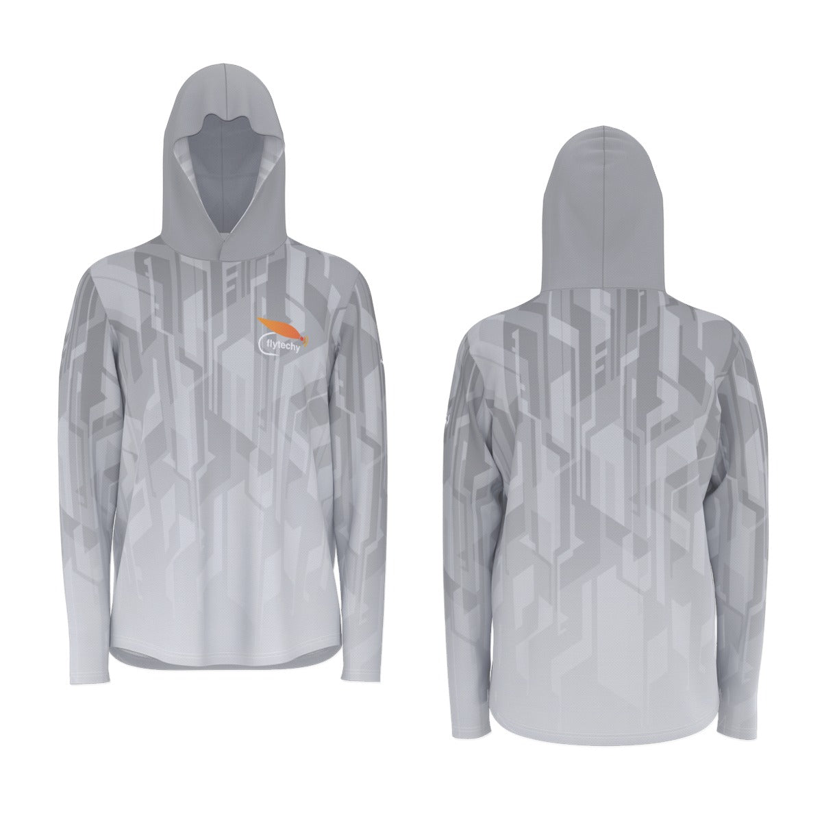 Tech Gray Hooded Sun Shirt With Thumb Holes