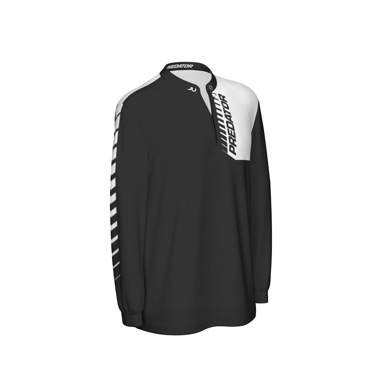 Predator Long Sleeve Sport Collar Jersey - Black/White