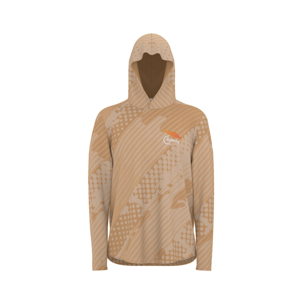 Orange Grunge Hooded Sun Shirt With Thumb Holes